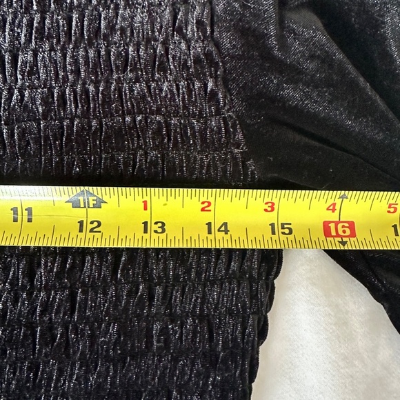 MANGO Teen Black Ruched Velvet Dress — Size Large - Picture 5 of 5